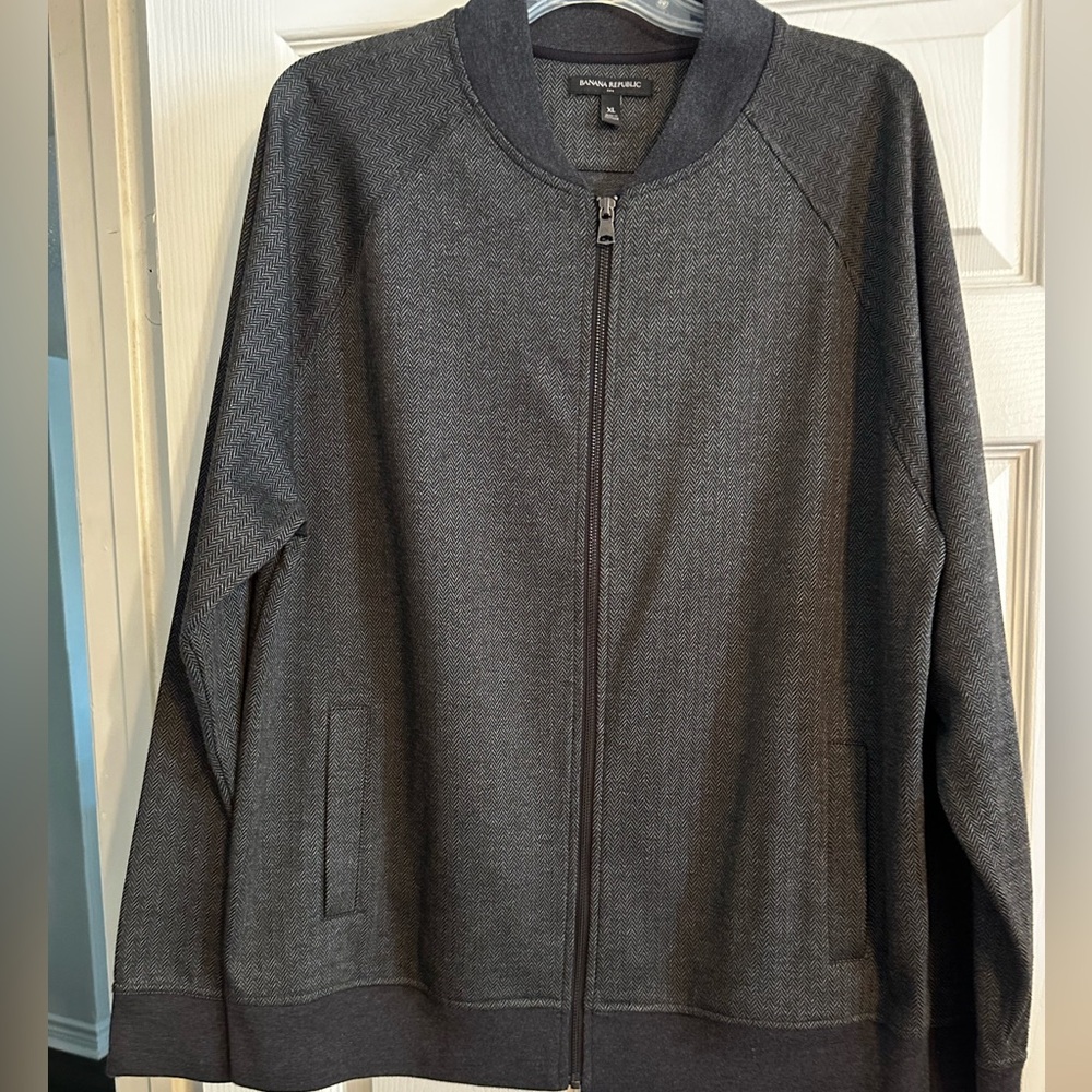 Men's Gray Full-Zip Jogger Sweater